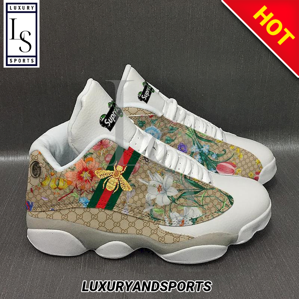 SALE] Gucci Bee x Supreme Floral Air Jordan 13 Sneakers Shoes - Luxury &  Sports Store