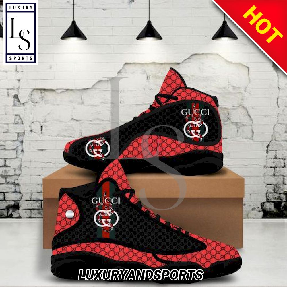 Luxury Gucci Black Red Air Jordan 13 Sneakers Shoes