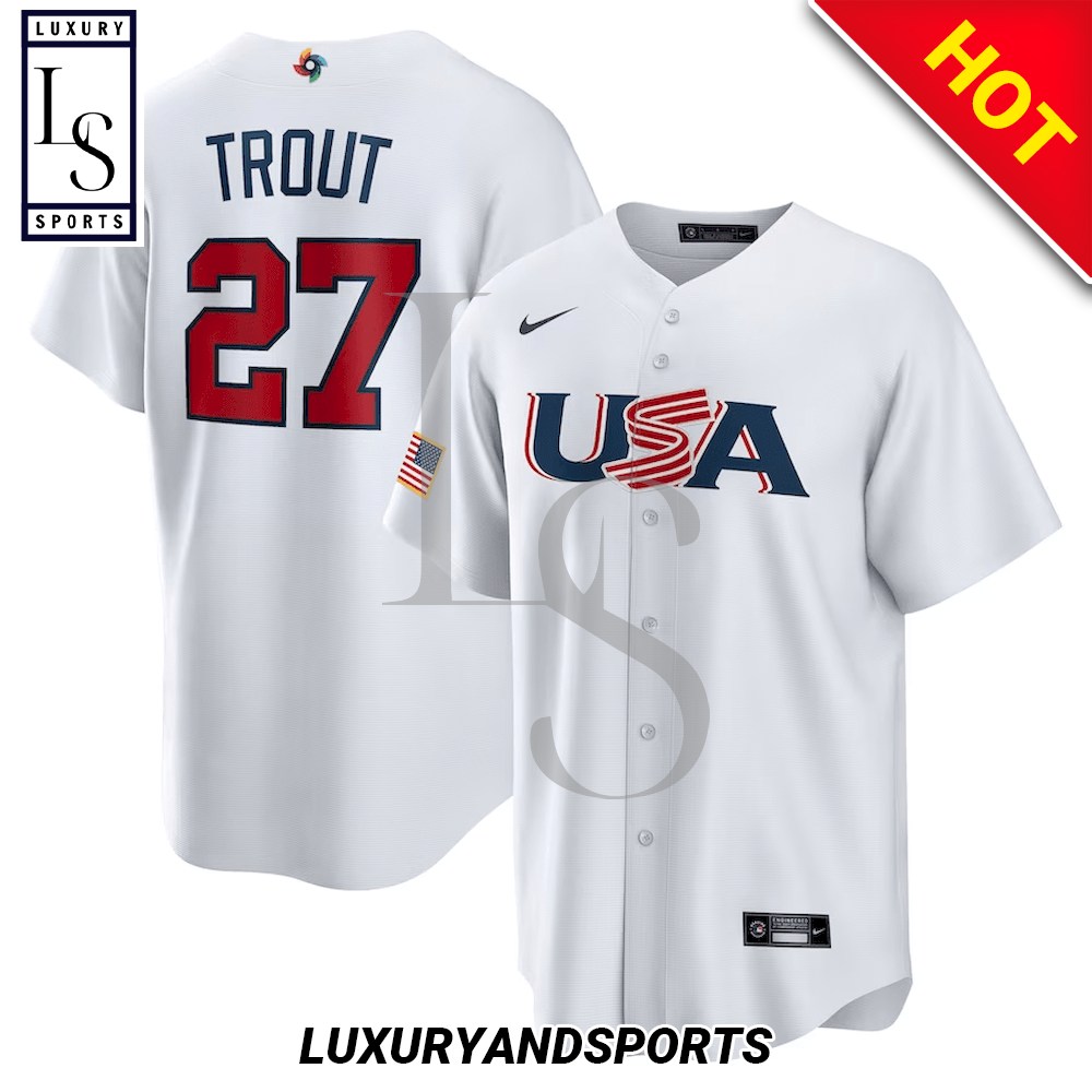 [SALE] Mike Trout USA Baseball Jersey Luxury & Sports Store
