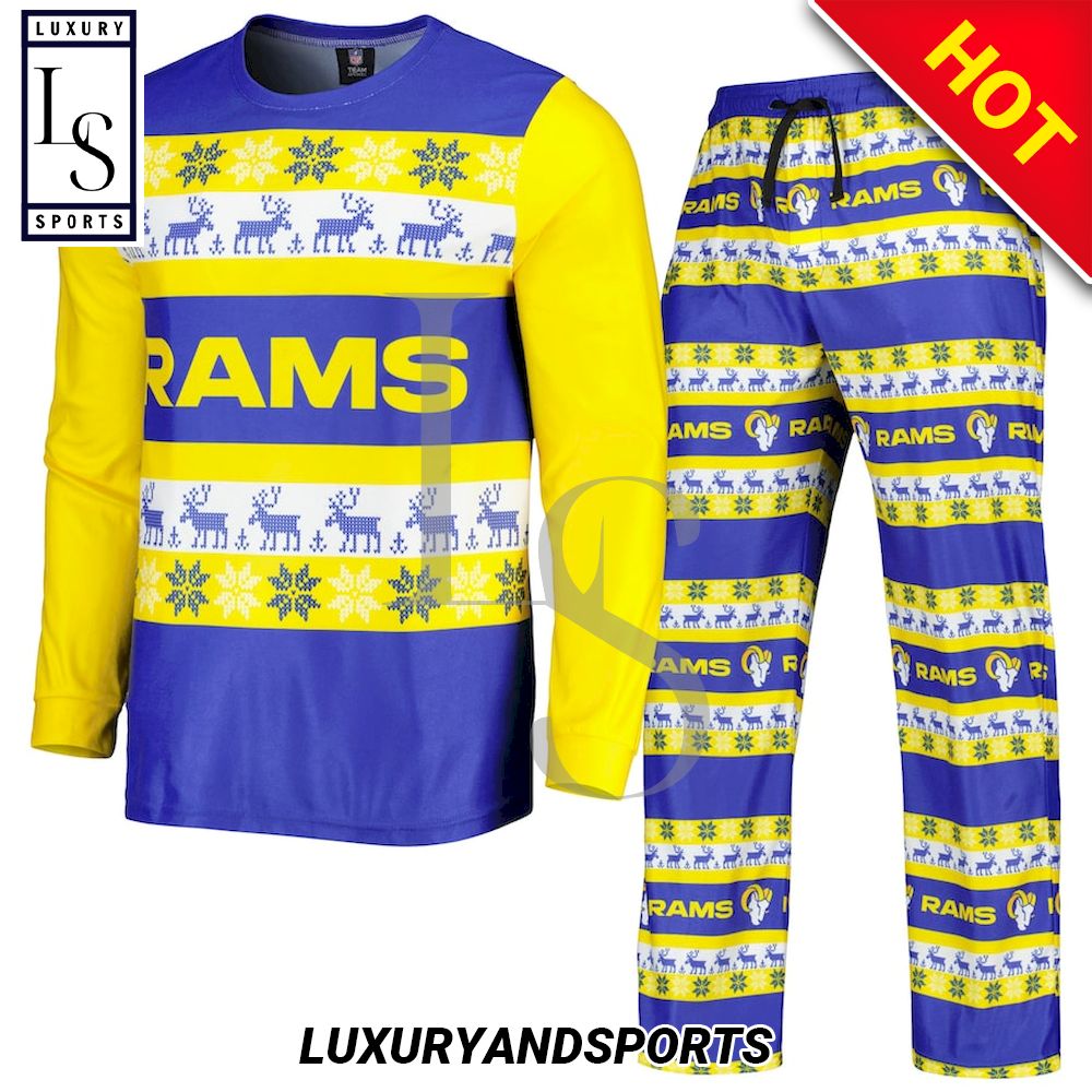 NFL Los Angeles Rams Ugly Christmas Pajama Set