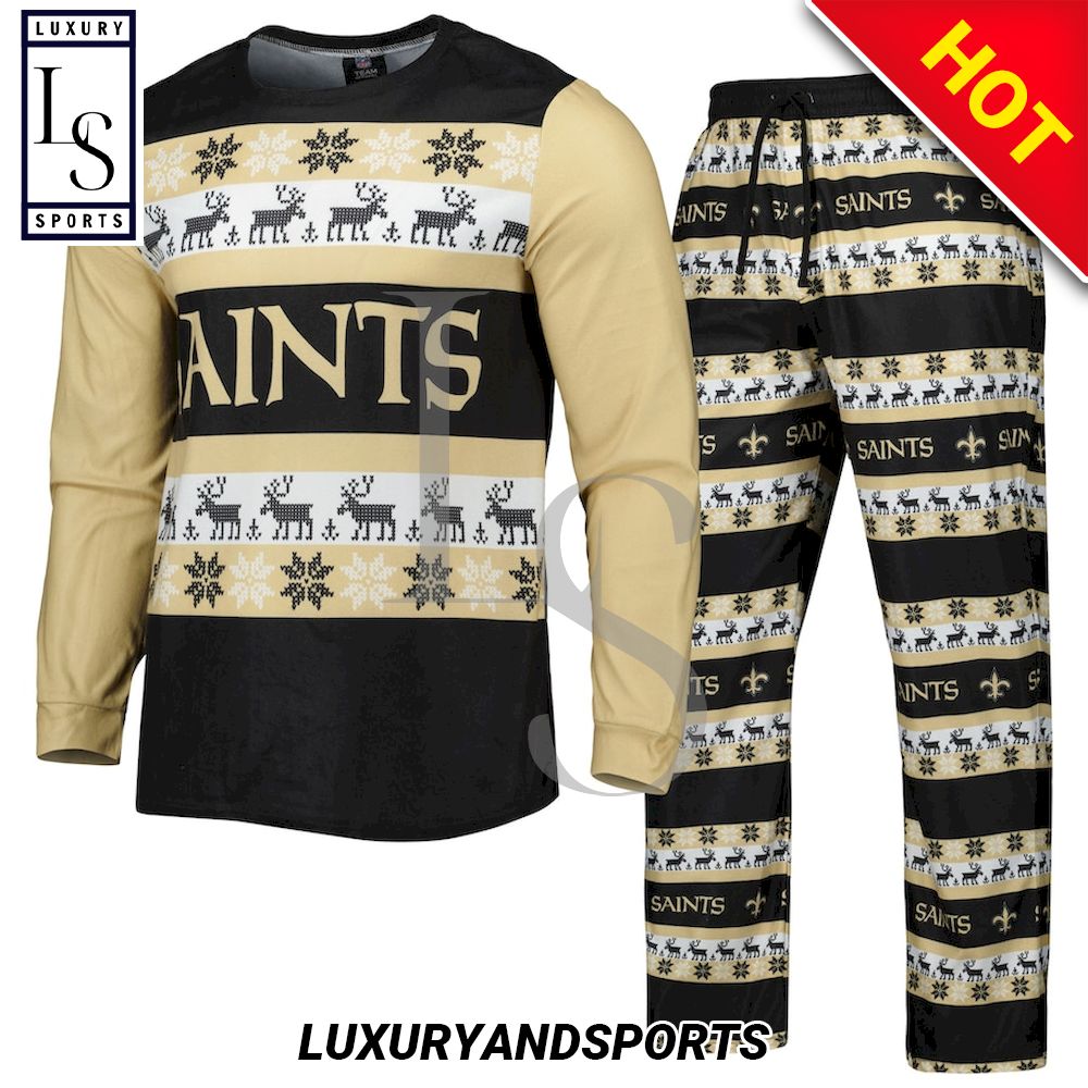 NFL New Orleans Saints Ugly Christmas Pajama Set