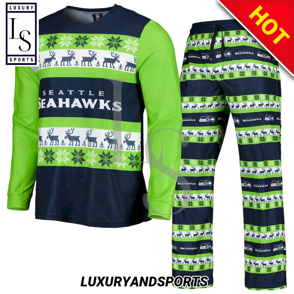 NFL Seattle Seahawks Ugly Christmas Pajama Set