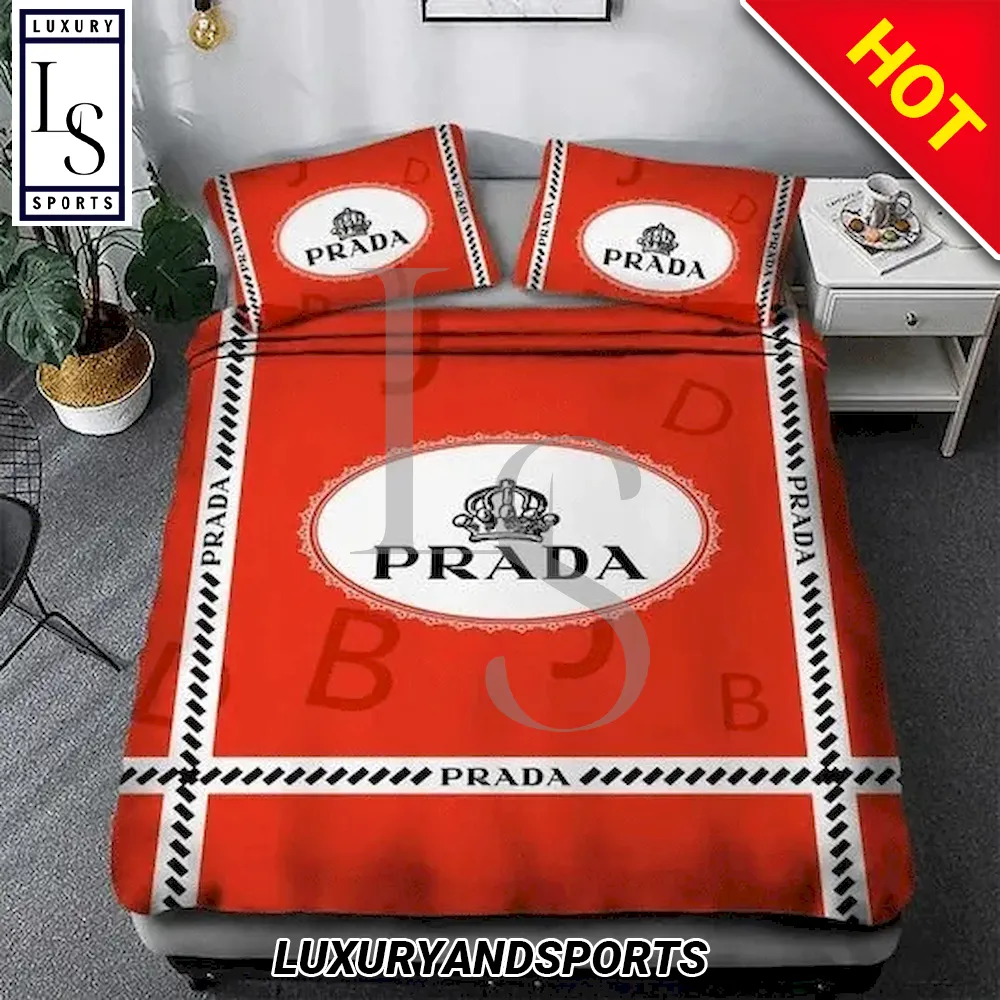 SALE] Prada Red Bedding Set - Luxury & Sports Store
