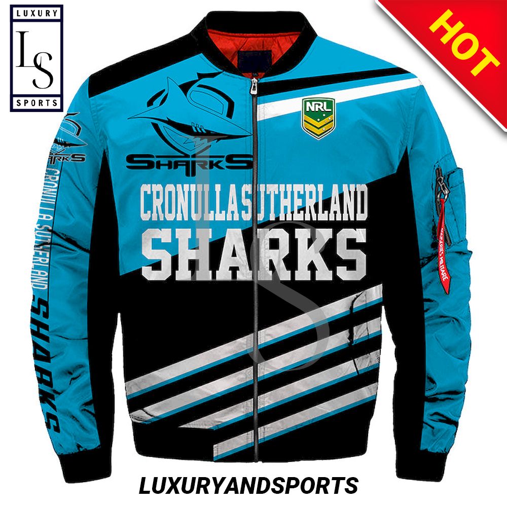NRL Cronulla Sutherland Sharks Bomber Jacket