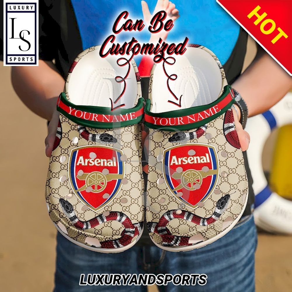 Arsenal FC Gucci Snake Personalized Crocband Crocs Shoes