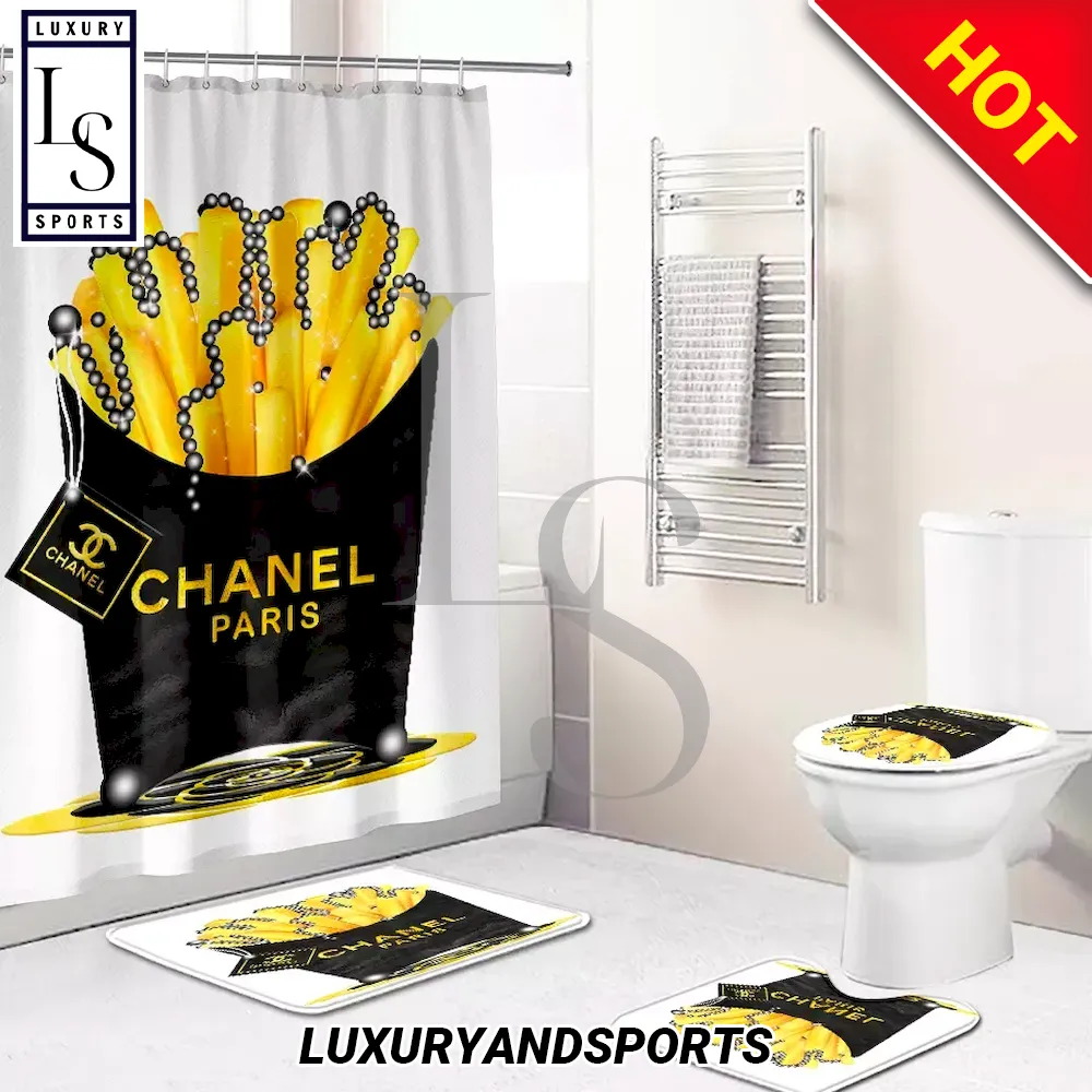 SALE] Chanel Fashion Luxury Premium Shower Curtain Set - Luxury