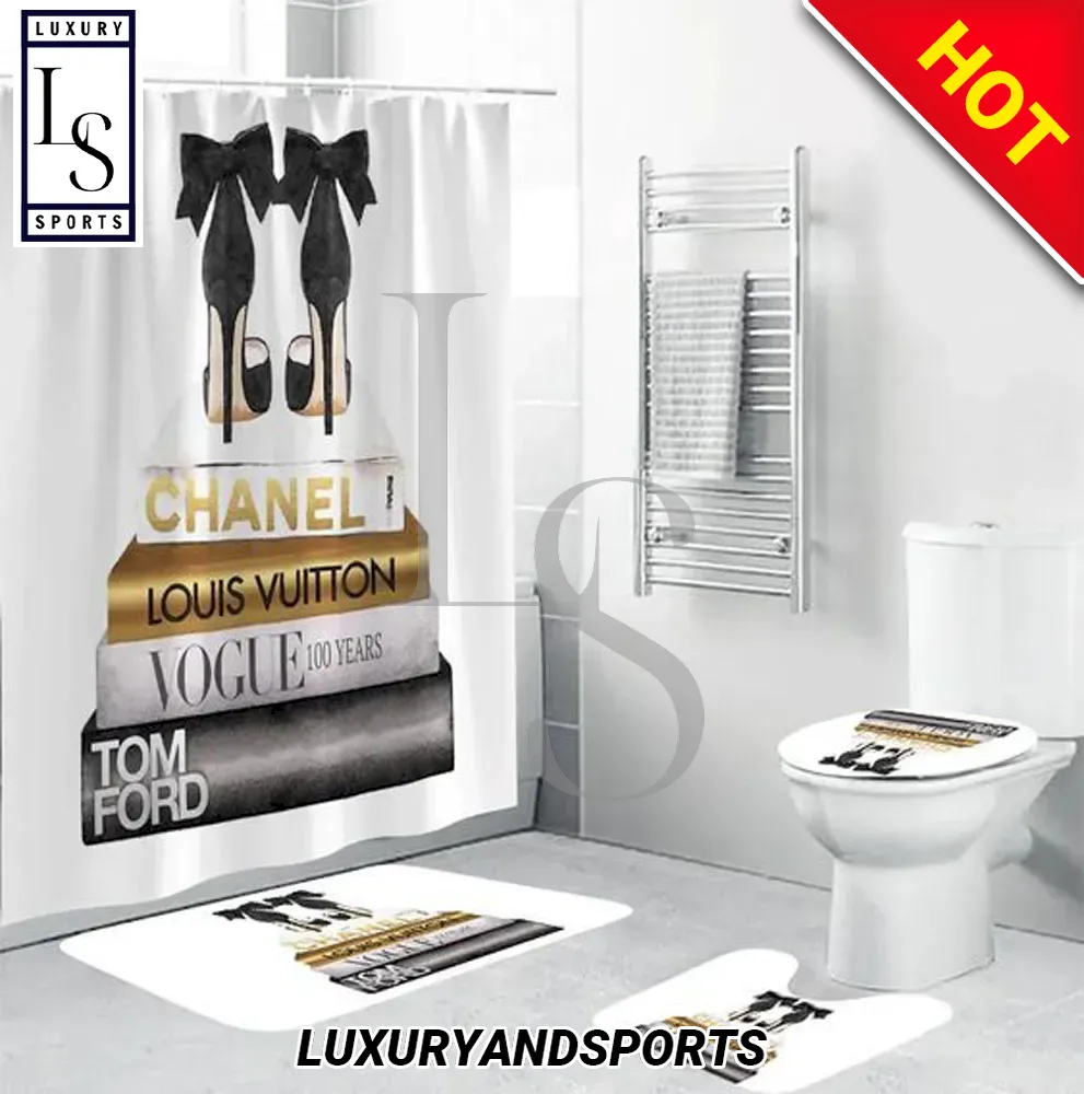 SALE] Chanel Louis Vuitton Fashion Luxury Shower Curtain Set - Luxury &  Sports Store