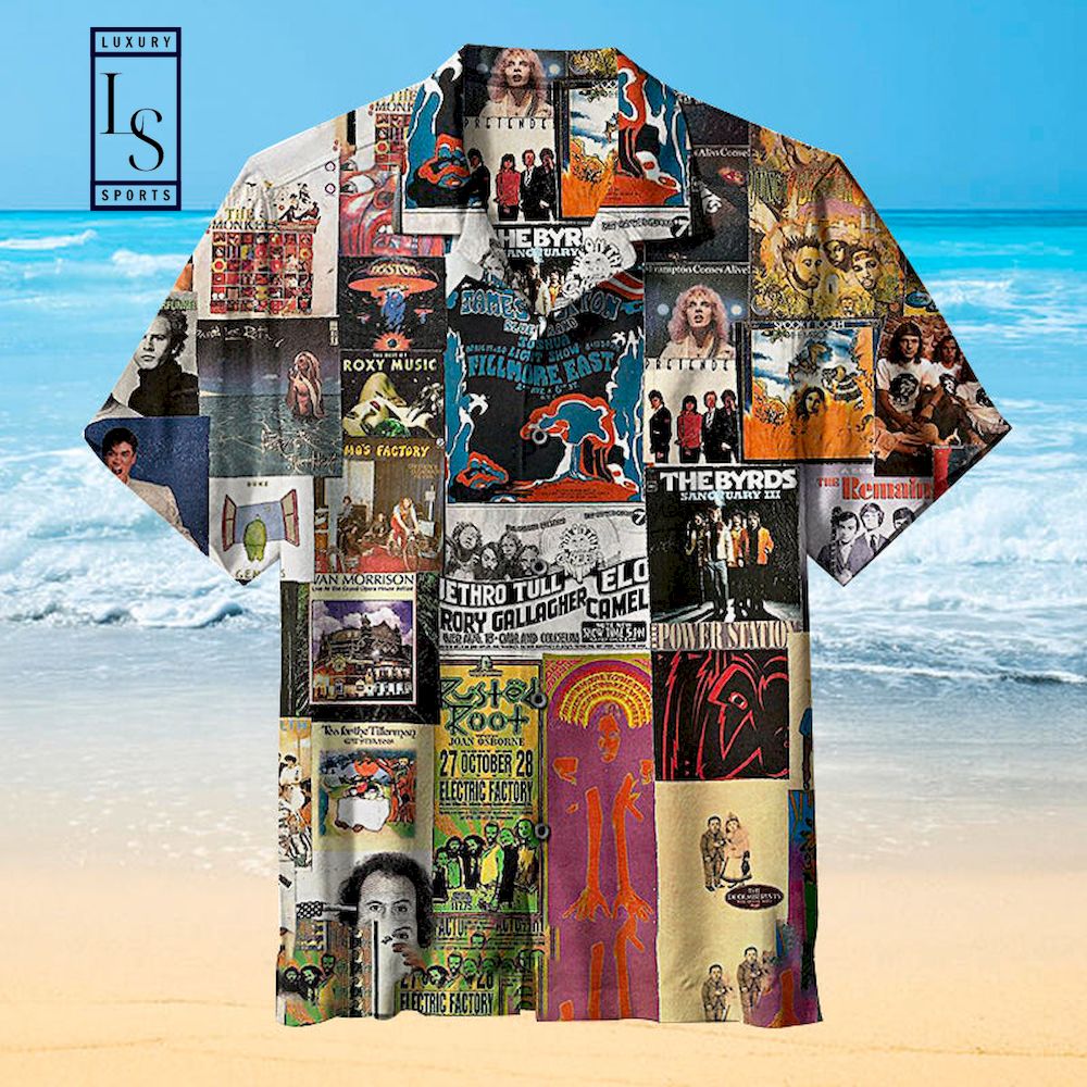 Classic Rock Collage Poster Hawaiian Shirt
