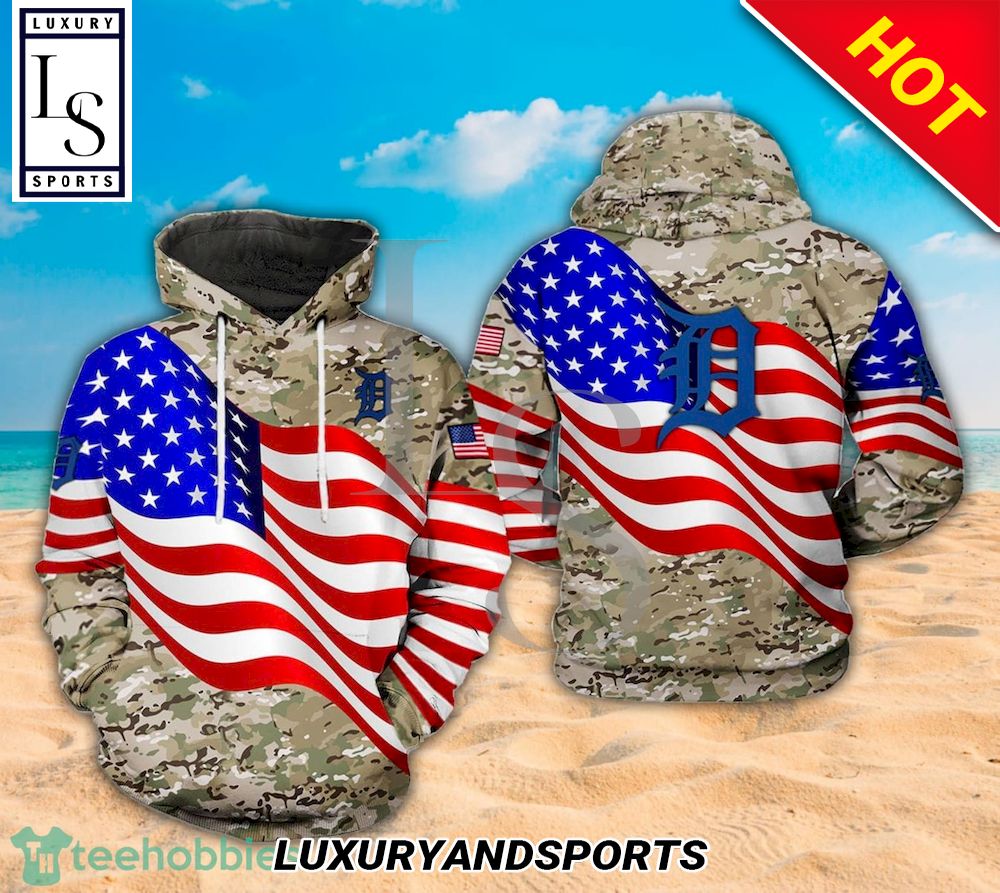 SALE] Detroit Tigers MLB America Flag Camo Veteran Pattern Full Print 3D  Hoodie - Luxury & Sports Store