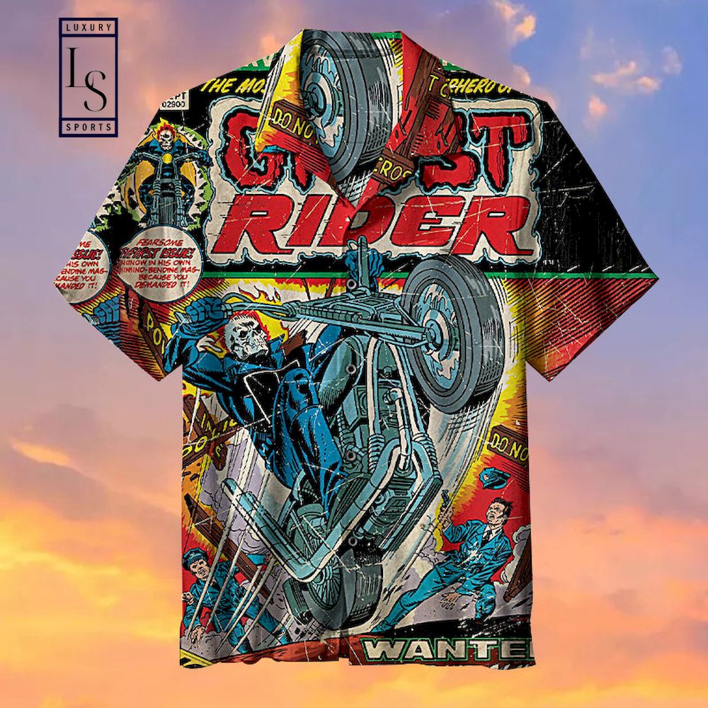 Ghost Rider Wanted Hawaiian Shirt