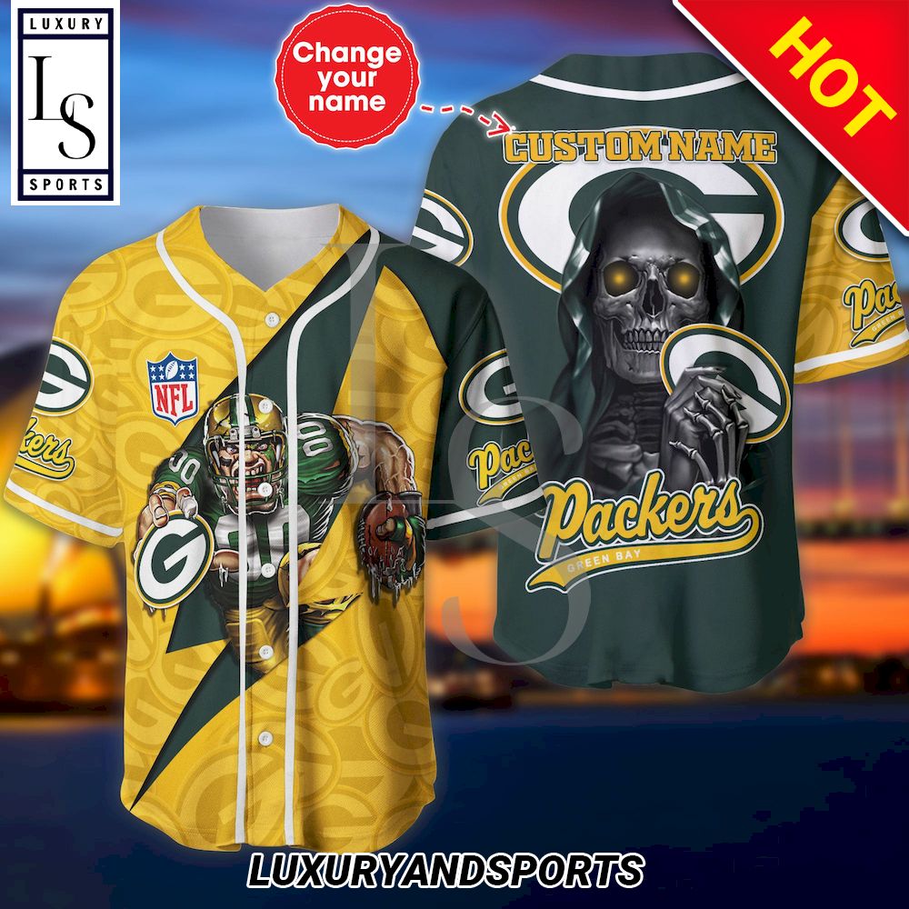 Green Bay Packers Personalized Name & Number NFL Dragon Baseball Shirt Best  Gift Fans