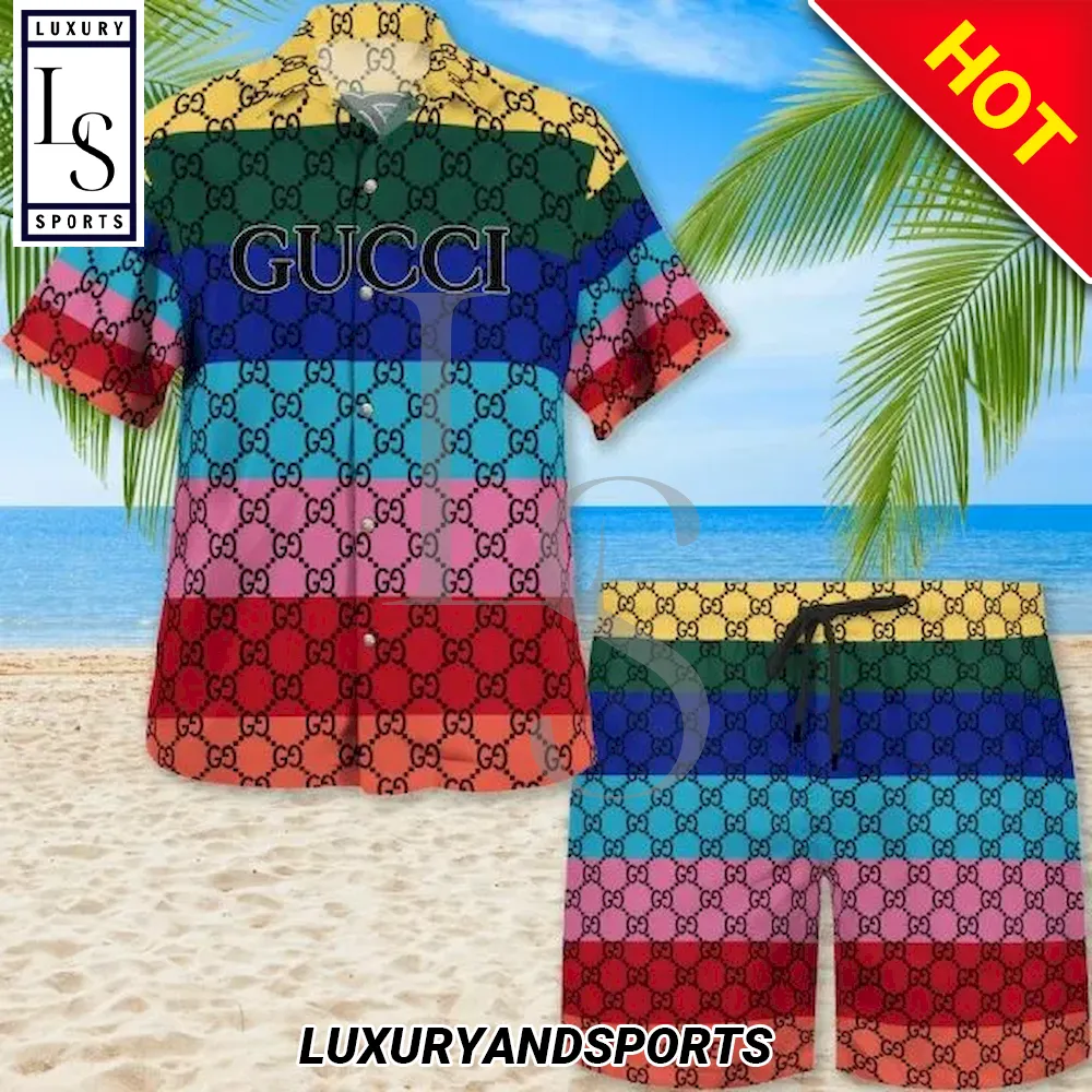 Gucci Multicolor Luxury Premium Hawaiian Shirt and Short