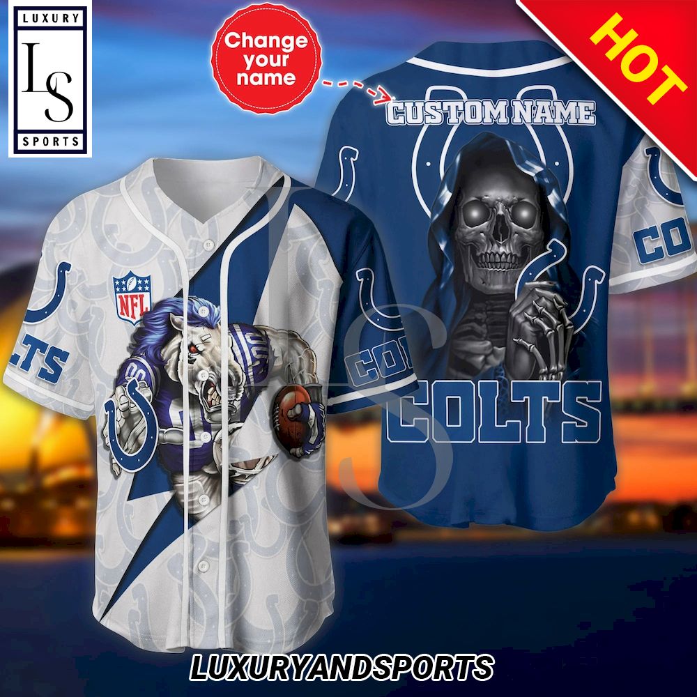 Indianapolis Colts The Reaper Custom Name Baseball Jersey