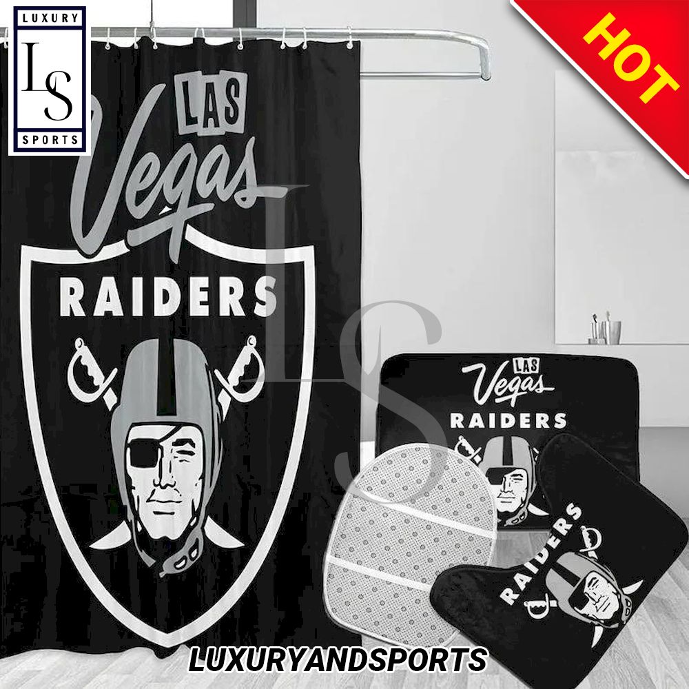Las Vegas Raiders Shower Curtain Set