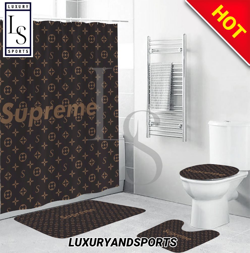 SALE] Louis Vuitton Supreme Fashion Shower Curtain Set - Luxury & Sports  Store