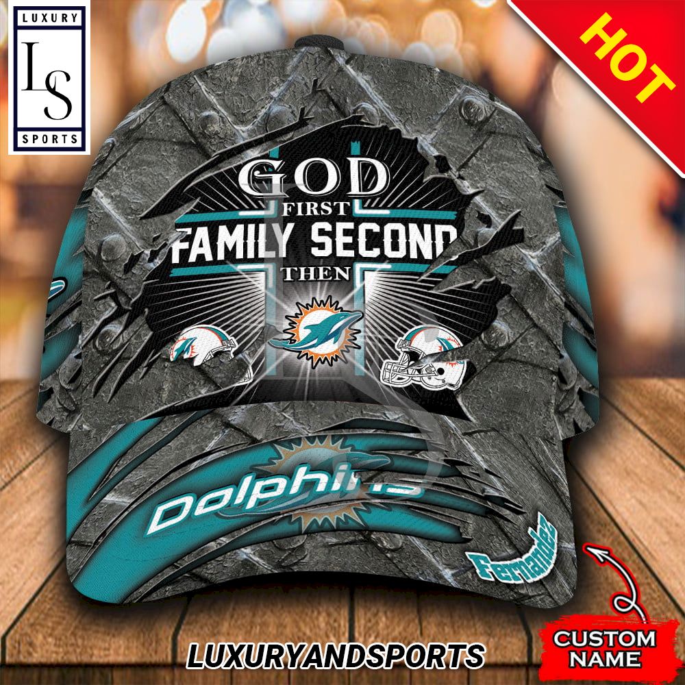 Miami Dolphins NFL Personalized God First Family Second Baseball