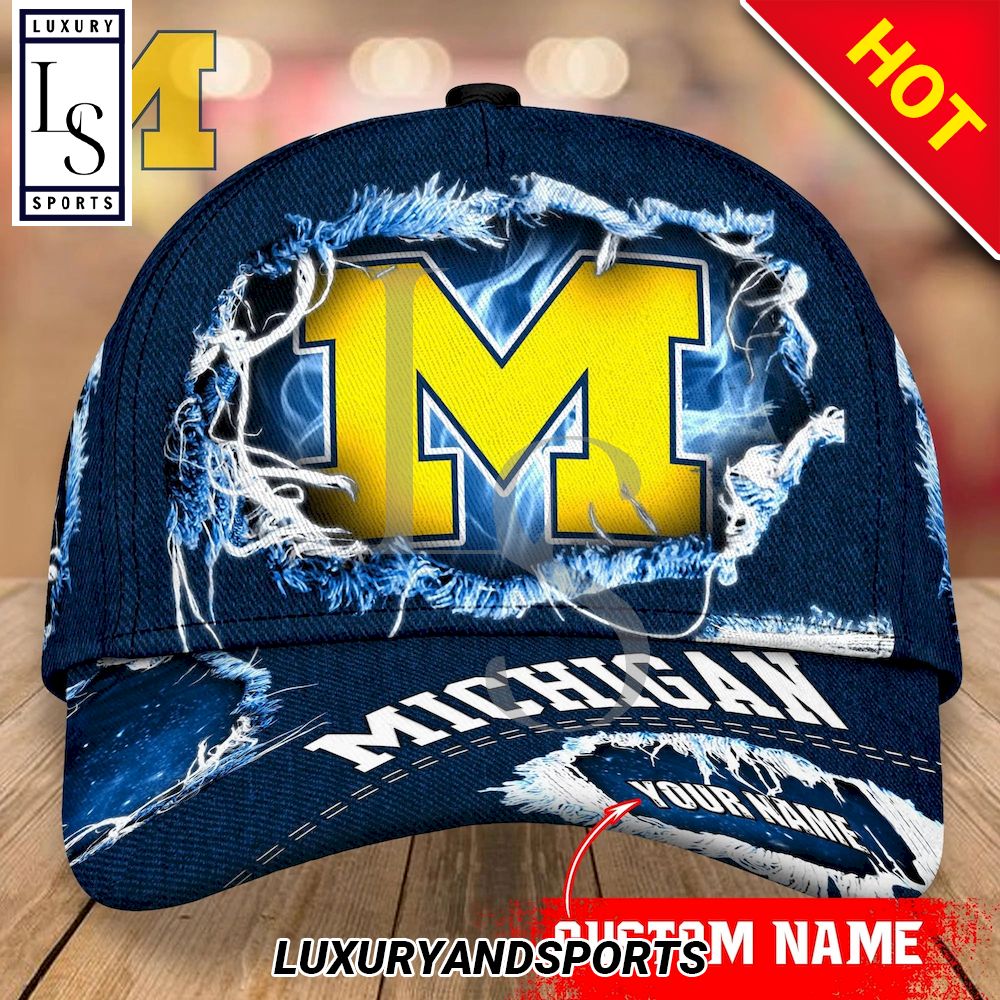 Michigan Wolverines Custom Name Baseball Cap