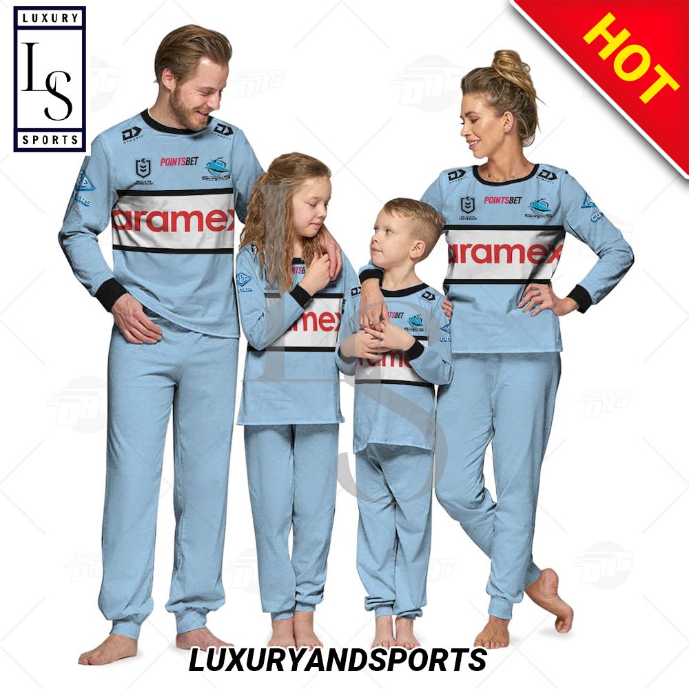 NRL Cronulla Sutherland Sharks Personalised Pajamas Set For Family
