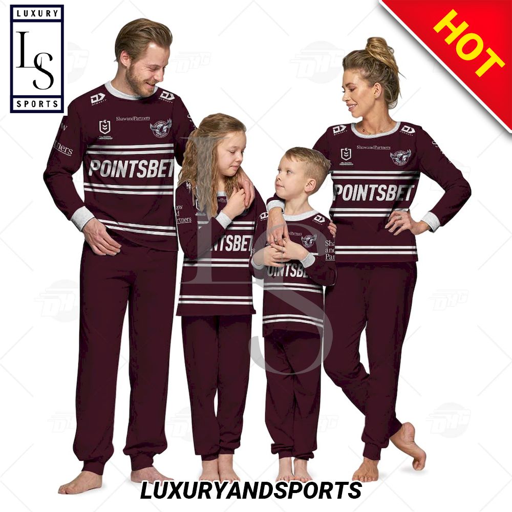 NRL Manly Warringah Sea Eagles Personalised Pajamas Set For Family