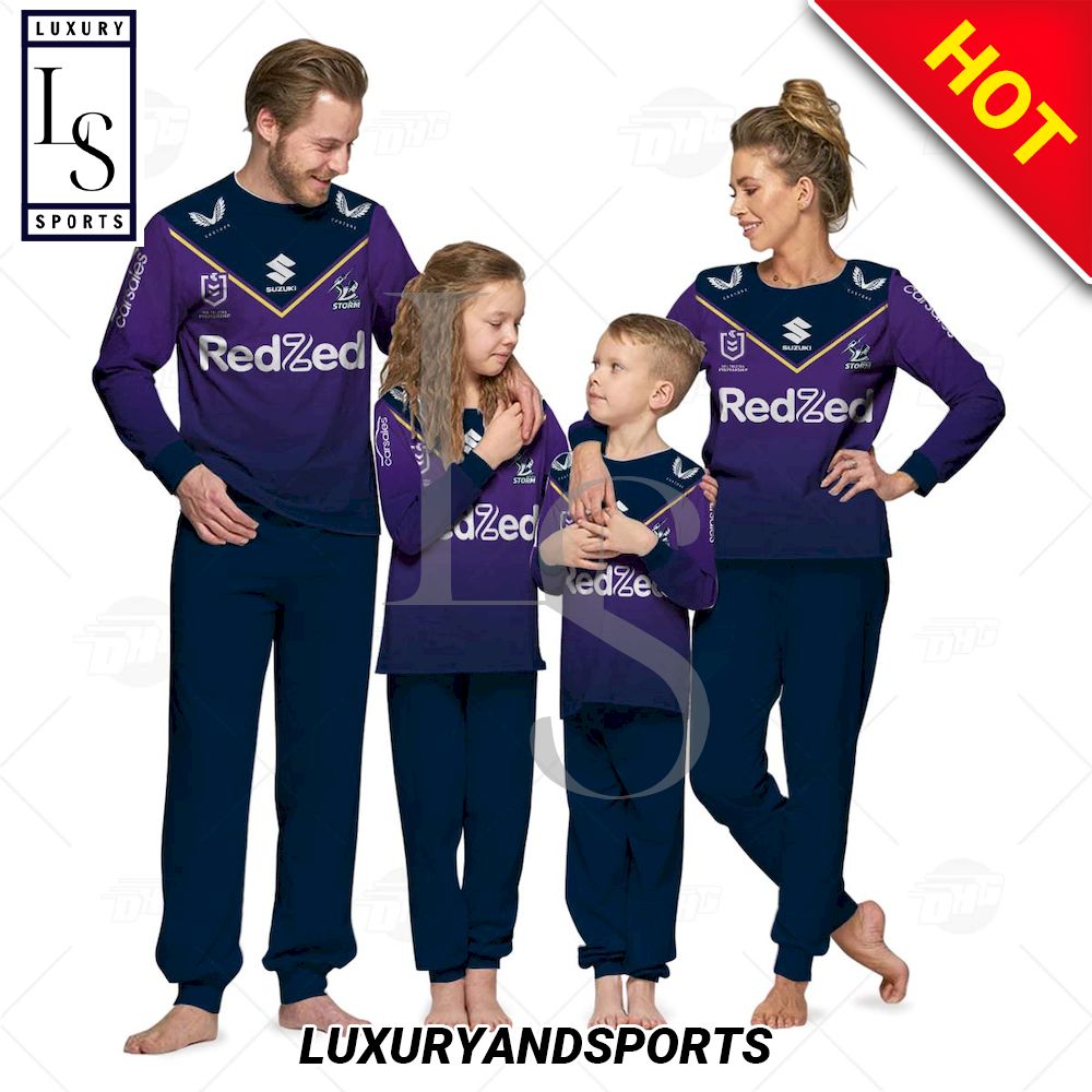 NRL Melbourne Storm Personalised Pajamas Set For Family