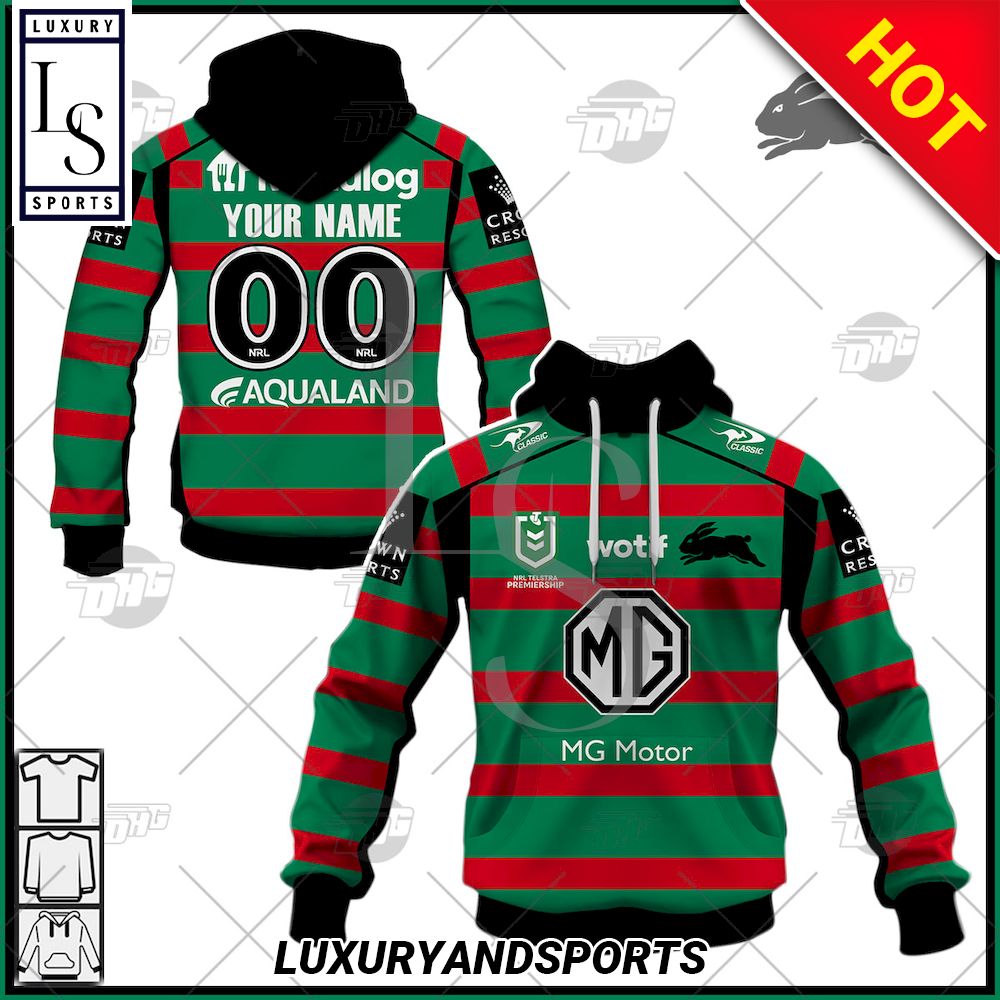 South Sydney Rabbitohs NRL Personalised Home Jersey Hoodie