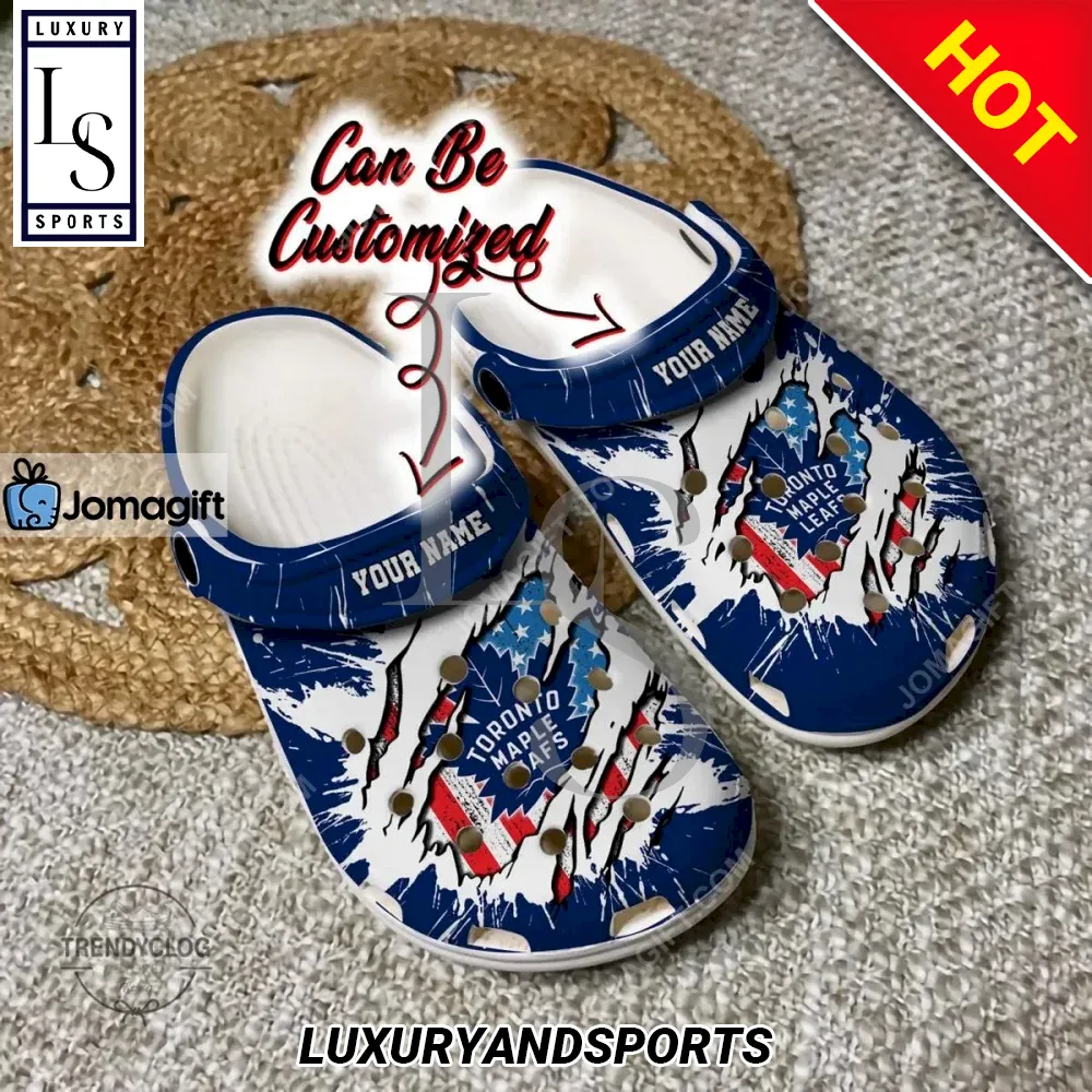 SALE] Toronto Maple Leafs Ripped American Flag Crocs Clog Shoes - Luxury &  Sports Store