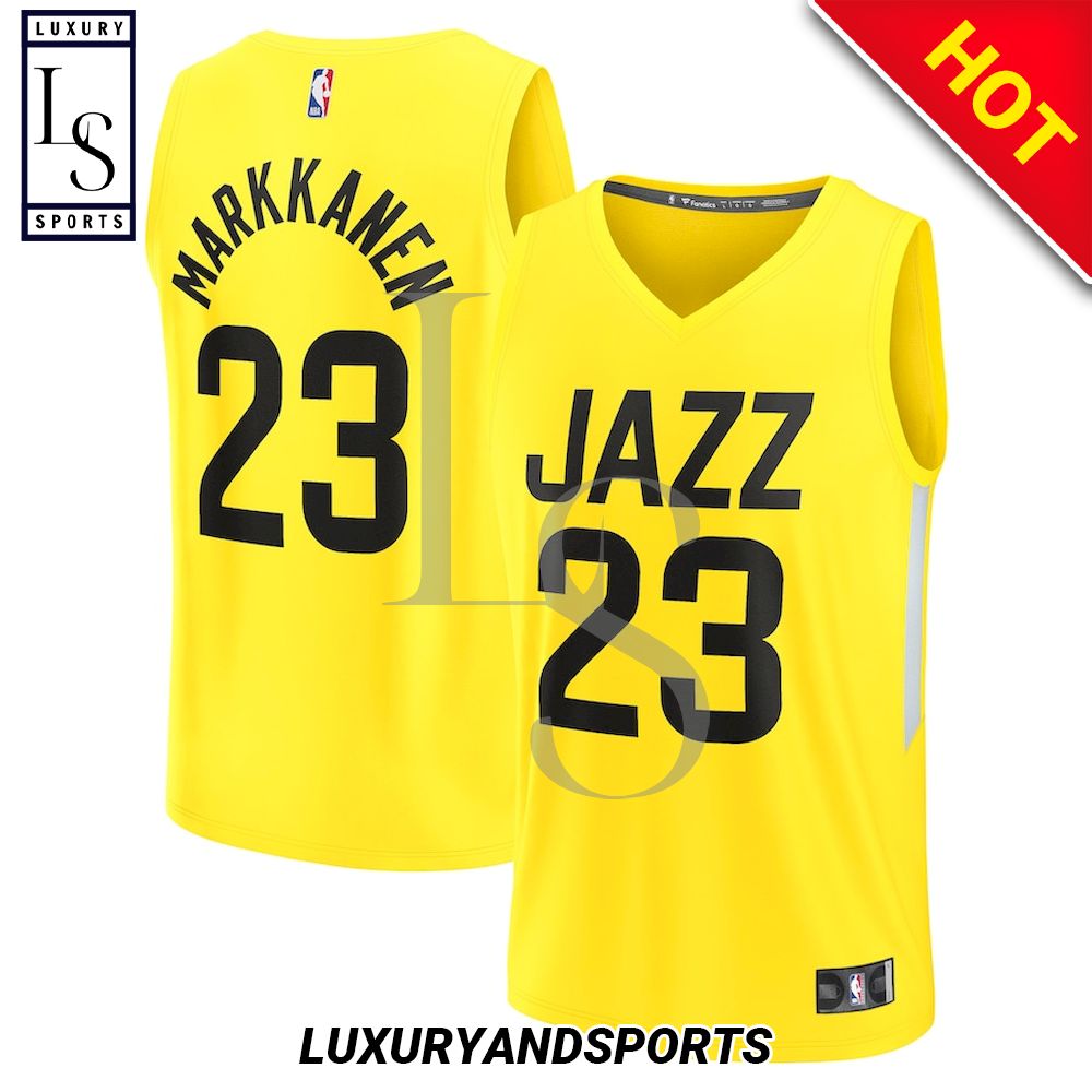 sigte Demokratisk parti Lav aftensmad SALE] Utah Jazz Lauri Markkanen Yellow NBA Basketball Jersey - Luxury &  Sports Store