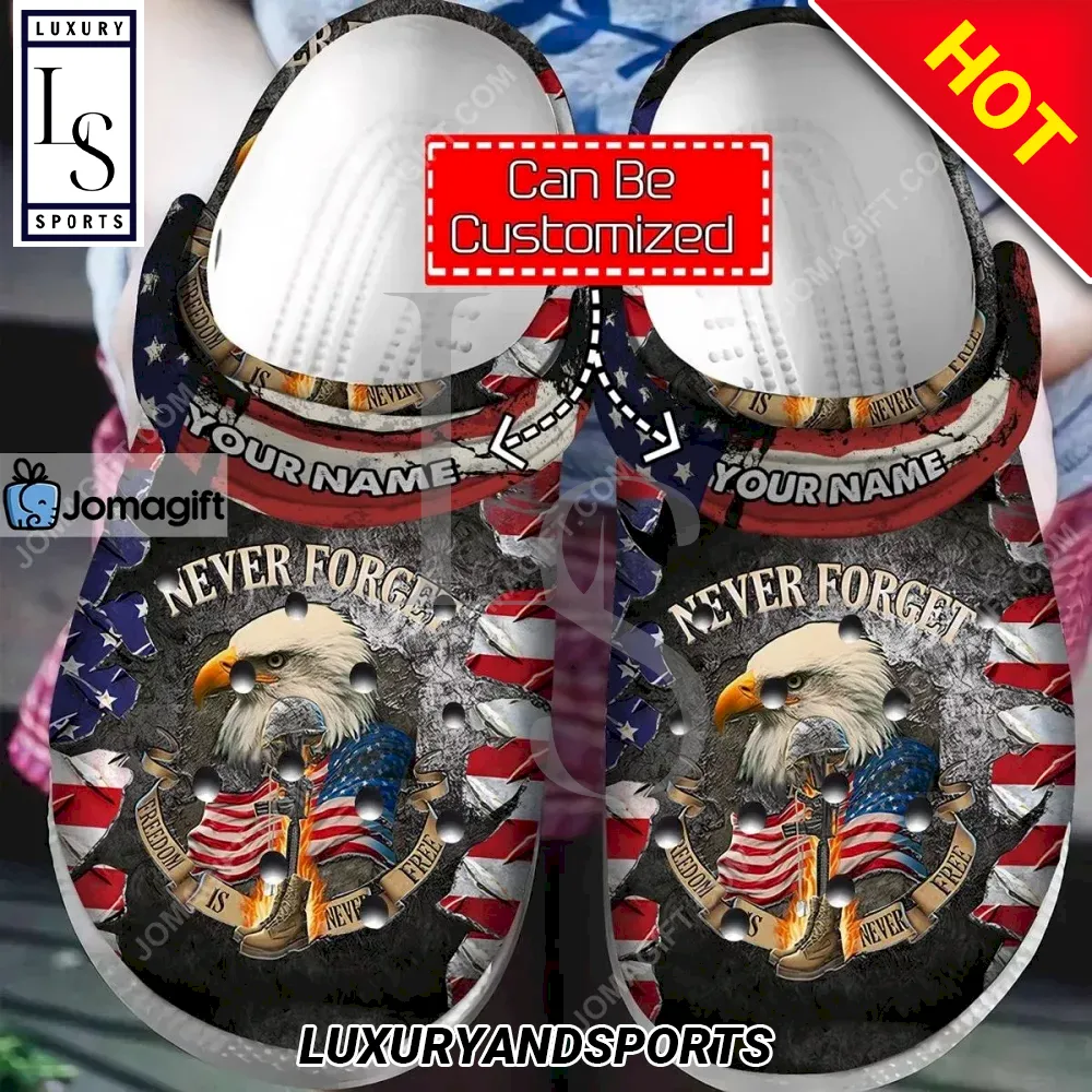 Veteran Never Forget Freedom Is For Free Flag Veteran Crocband Clog