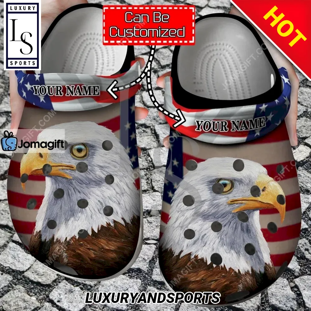 Veterans Eagle America Flag Veterans Gift Crocs Clog Shoes