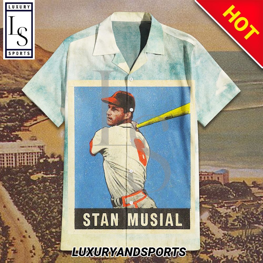 Stan Musial Rookie Card Hawaiian Shirt