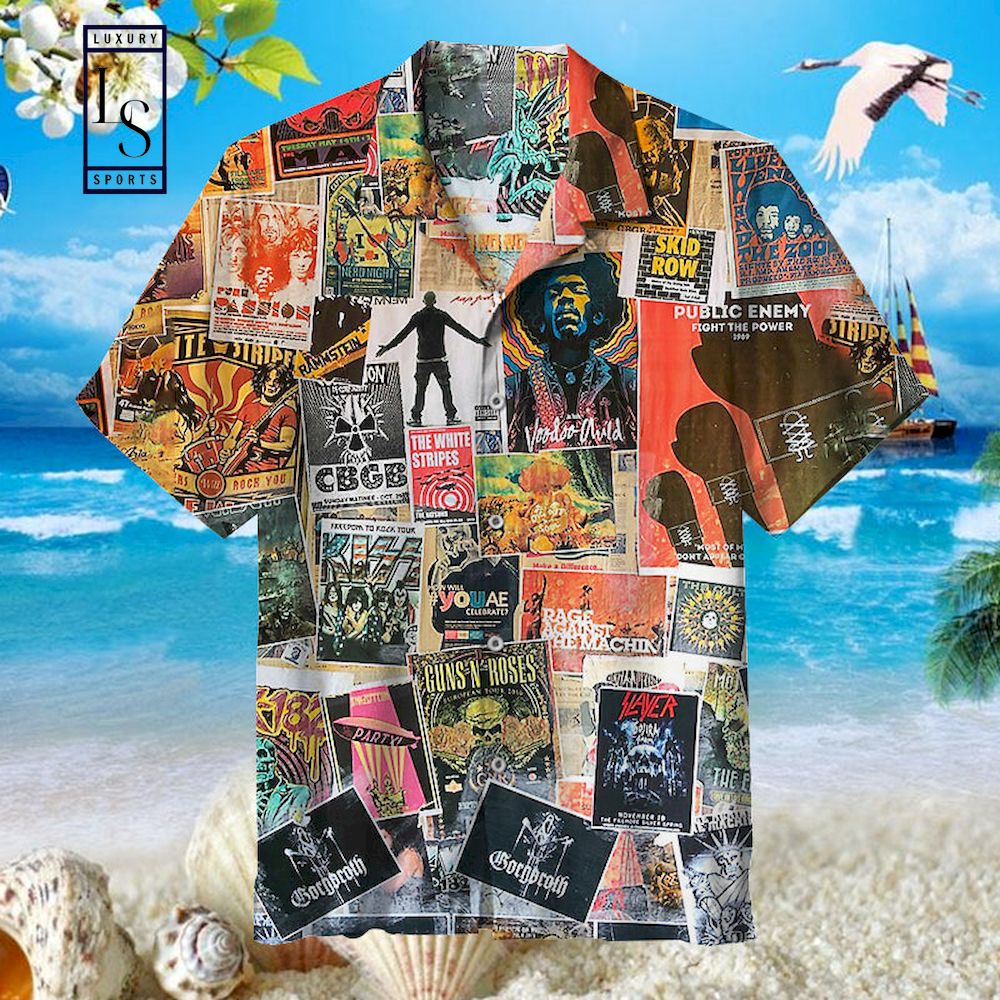 s Rock Collage Hawaiian Shirt