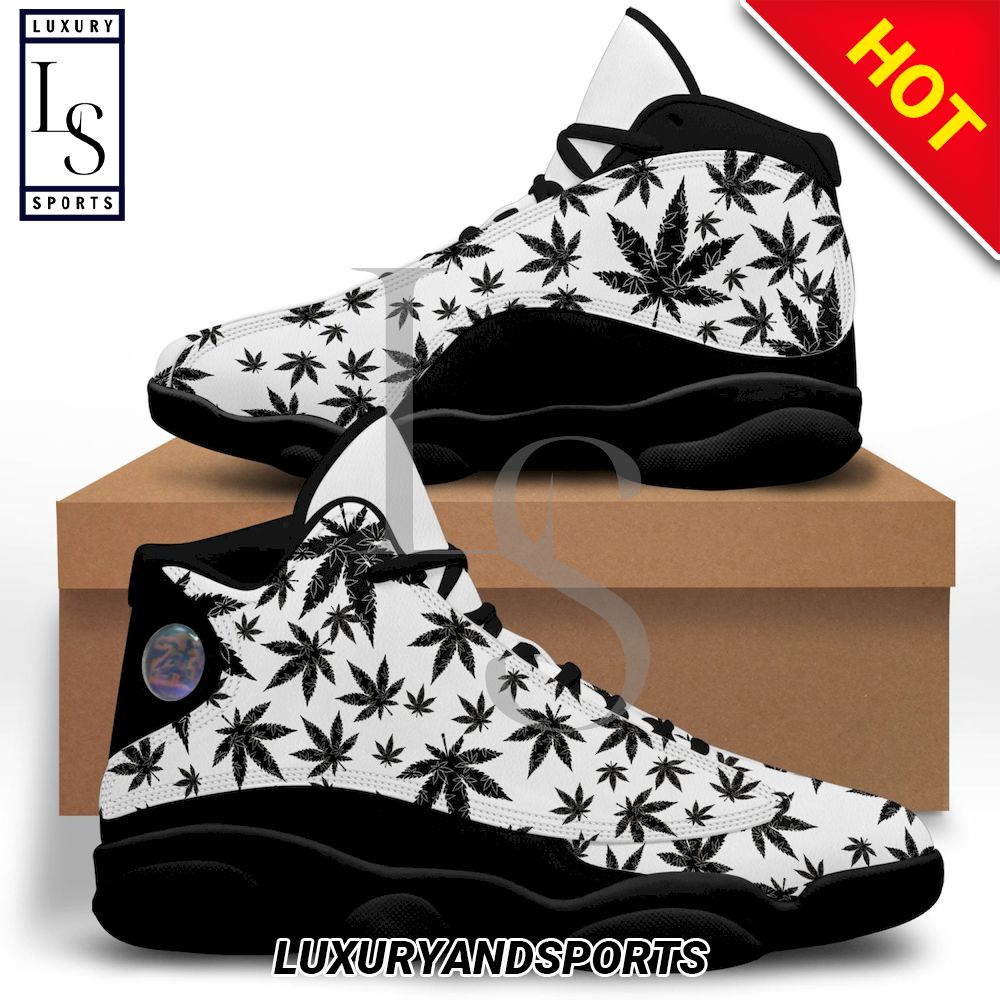 Black Weed Leaf Air Jordan Shoes