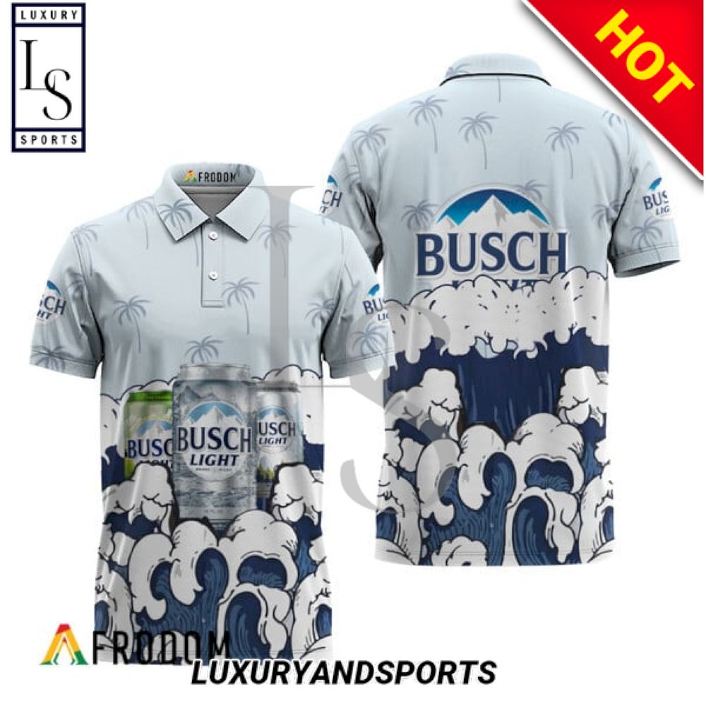 Busch Light Summer Great Wave off Kanagawa Polo Shirt