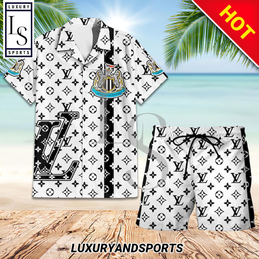 Louis vuitton black hawaii shirt shorts set flip flops luxury lv