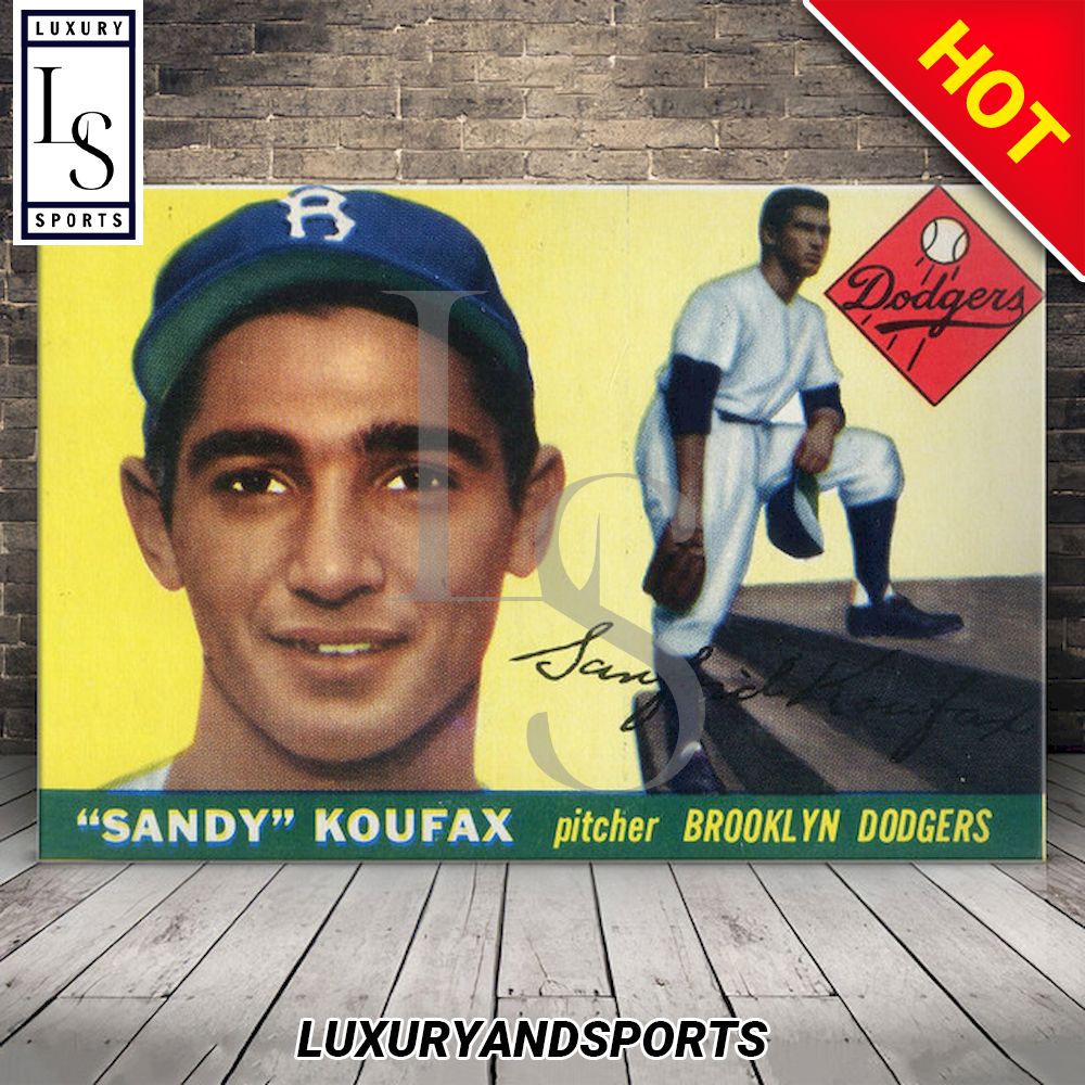 Sandy Koufax Rookie Card Canvas