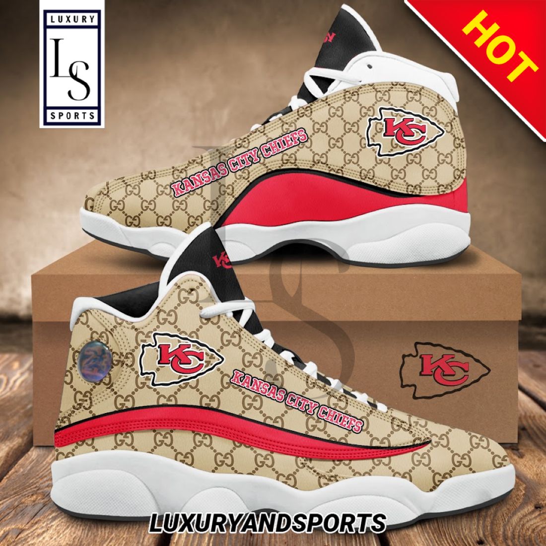 NFL Kansas City Chiefs Gucci Air Jordan Sneakers