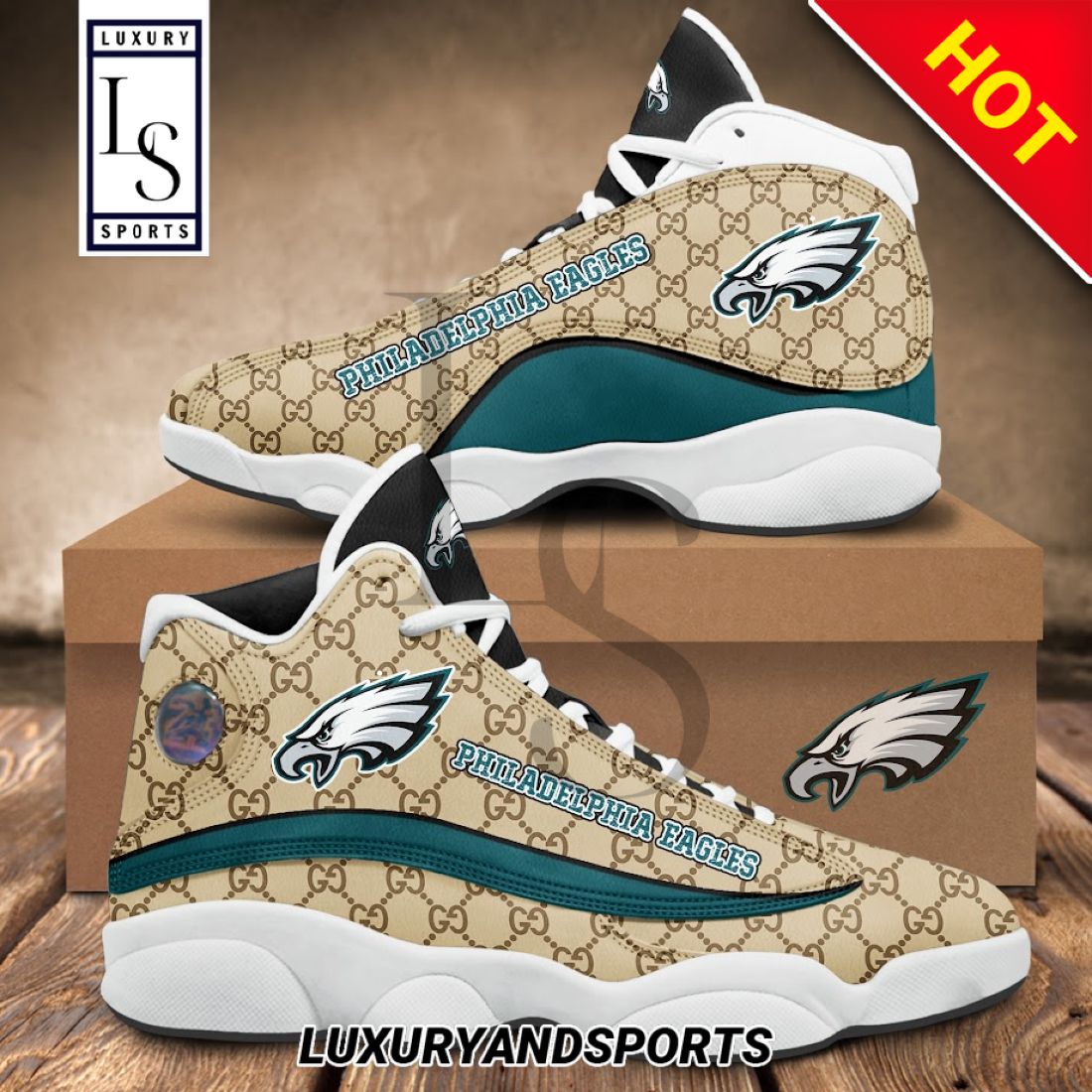 SALE] NFL Philadelphia Eagles Gucci Air Jordan 13 Sneakers - Luxury &  Sports Store