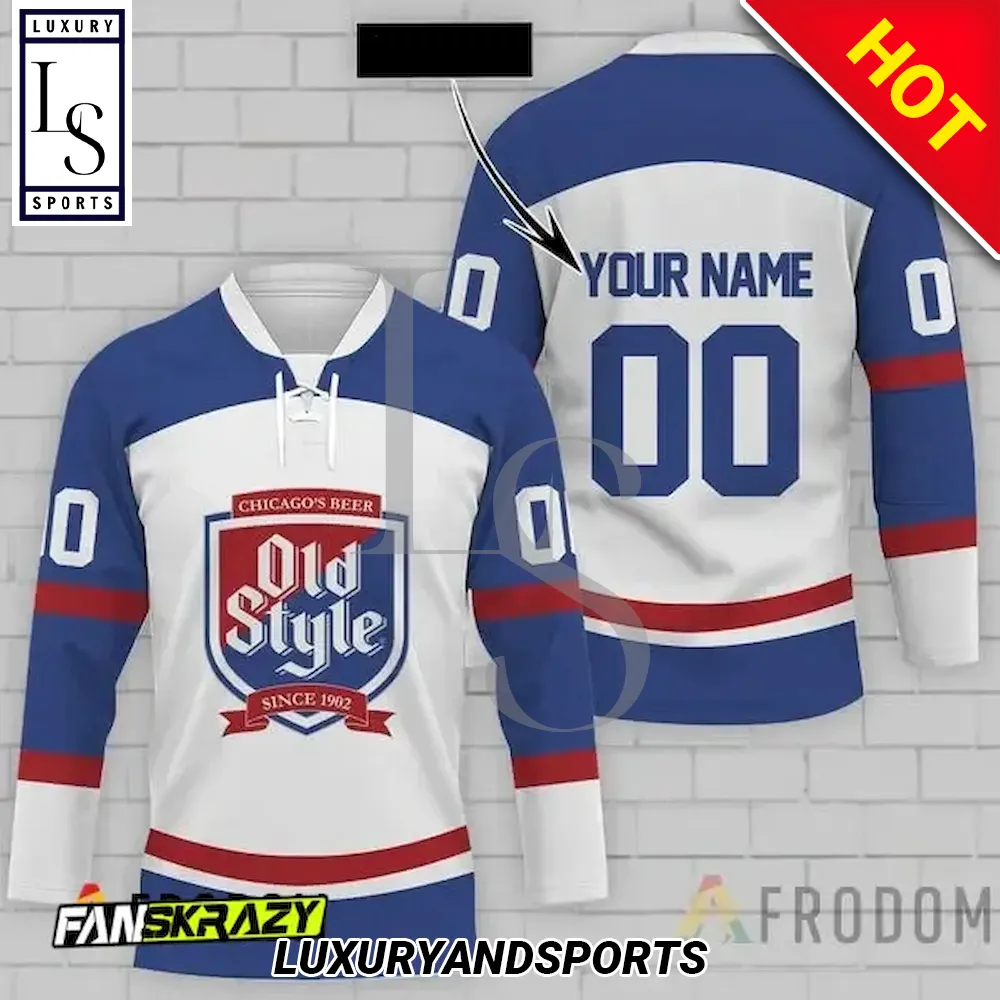 Old Style Beer Personalized Hockey Jersey