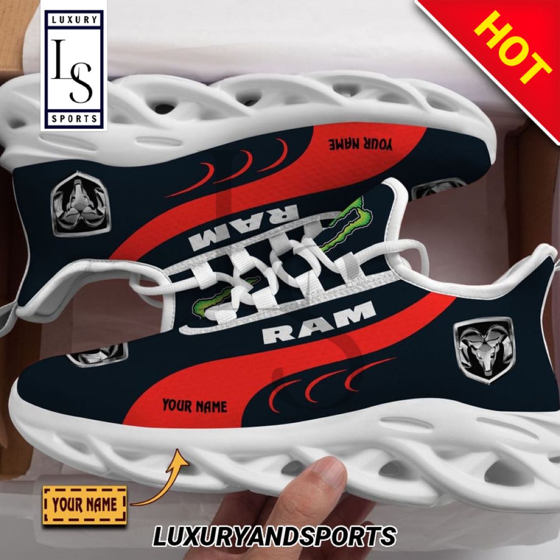 Ram Truck Monster Personalized Max Soul Sneakers