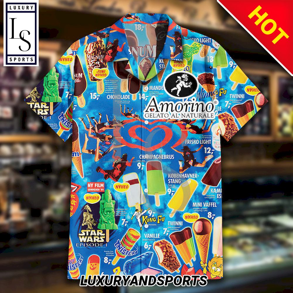 Amorino Gelato Ice Cream Hawaiian Shirt ()