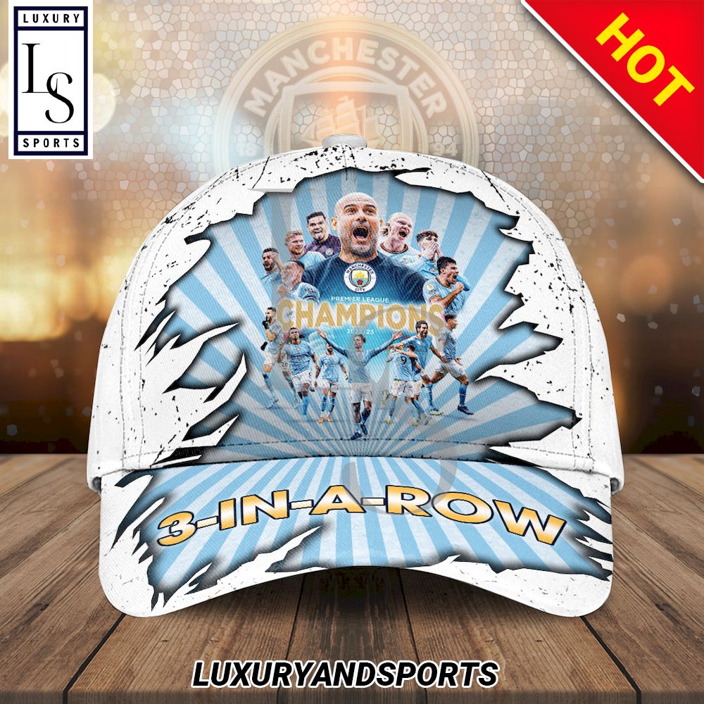 Manchester City In A Row Champions Classic Cap