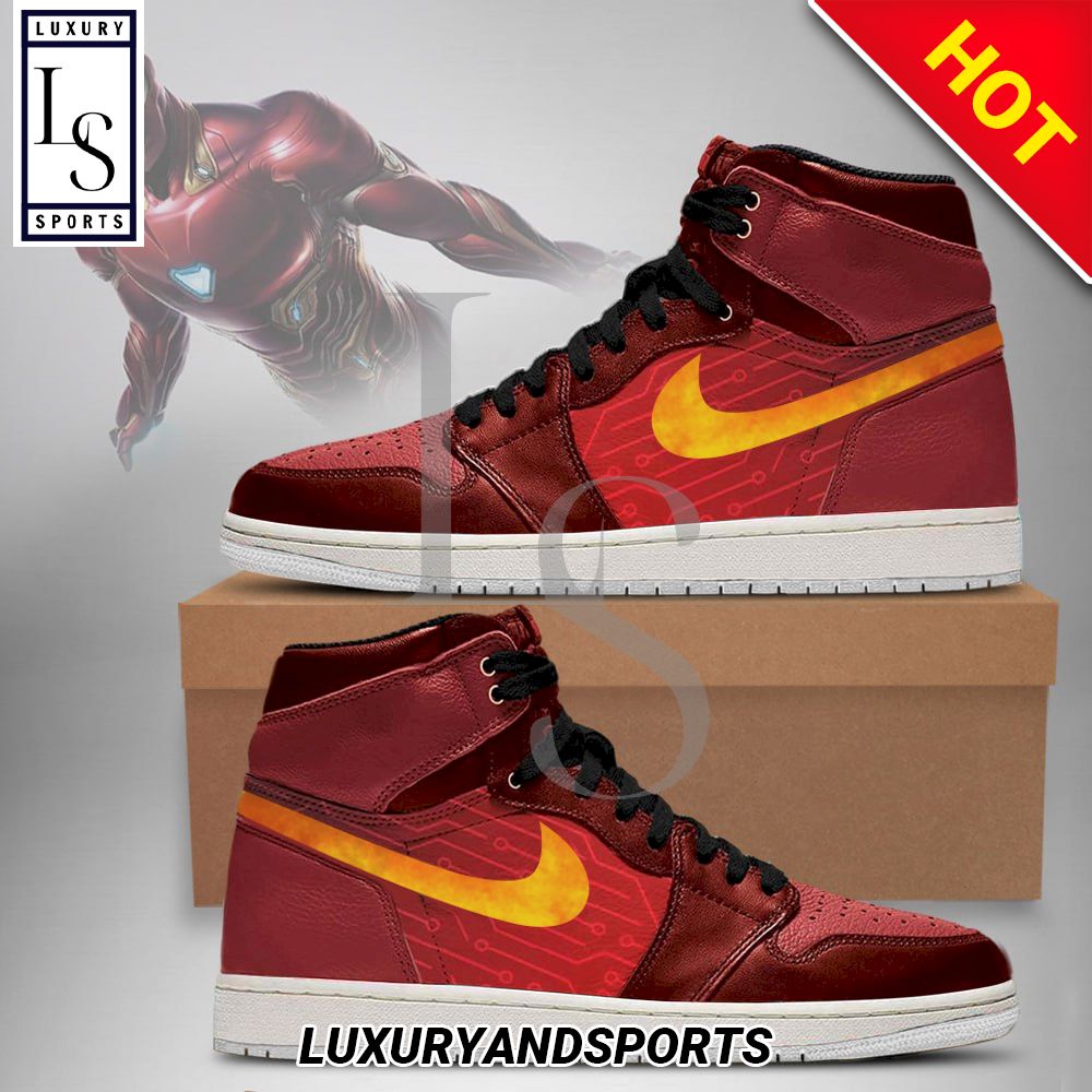 acre enaguas Cinco SALE] Marvel Avengers Ironman Air Jordan High Top Sneaker - Luxury & Sports  Store