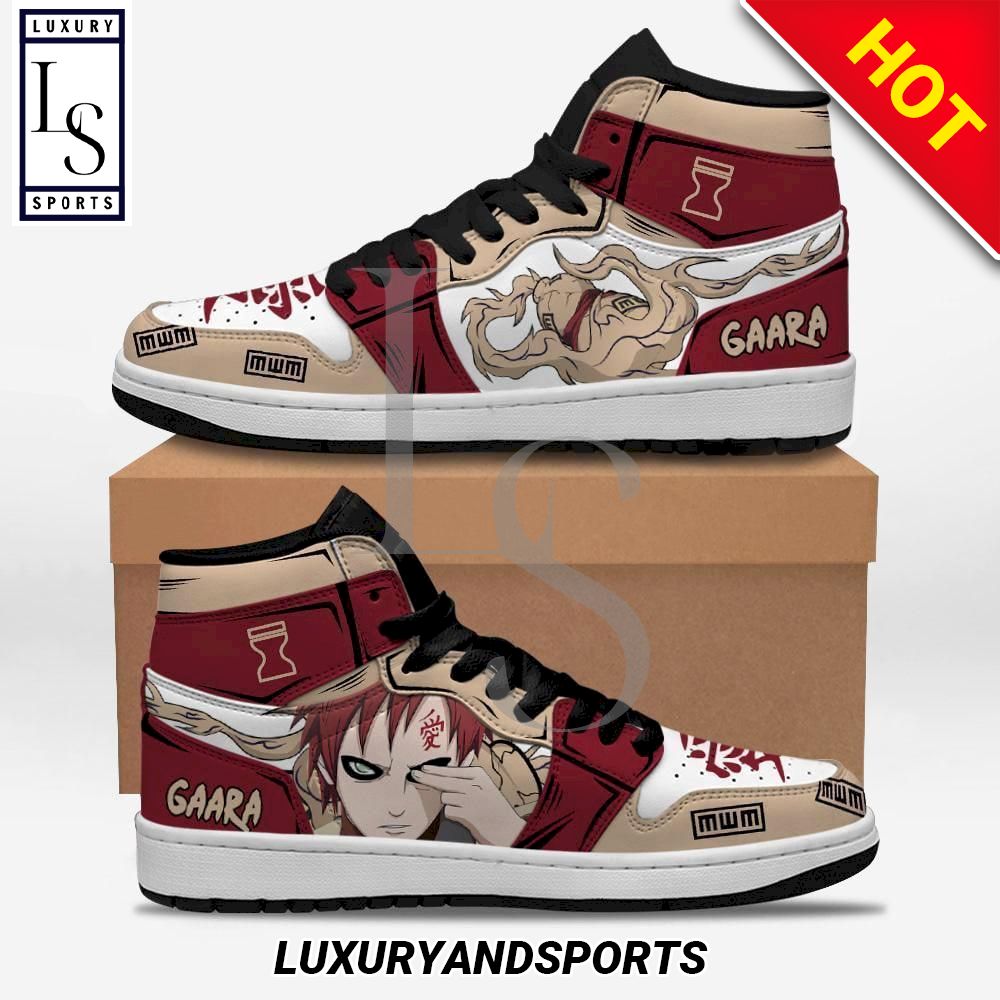 Naruto Gaara Sand Gourd Jordan High Top Sneakers Anime Shoes For Fans
