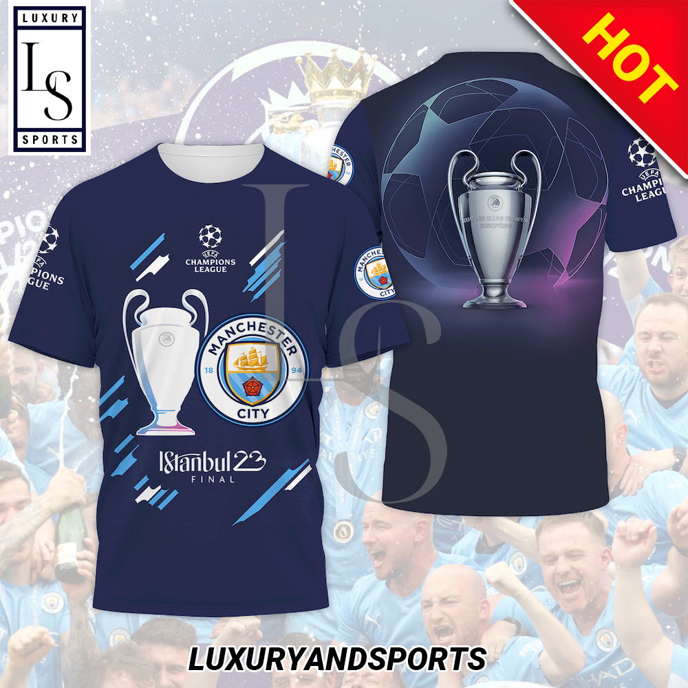 Manchester City Champions League Cup D Tshirt
