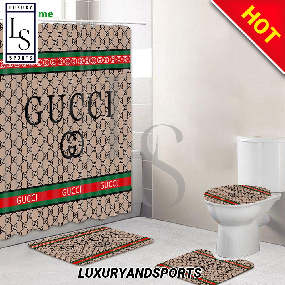 Gucci Italy New Bathroom Set Luxury Shower Curtain
