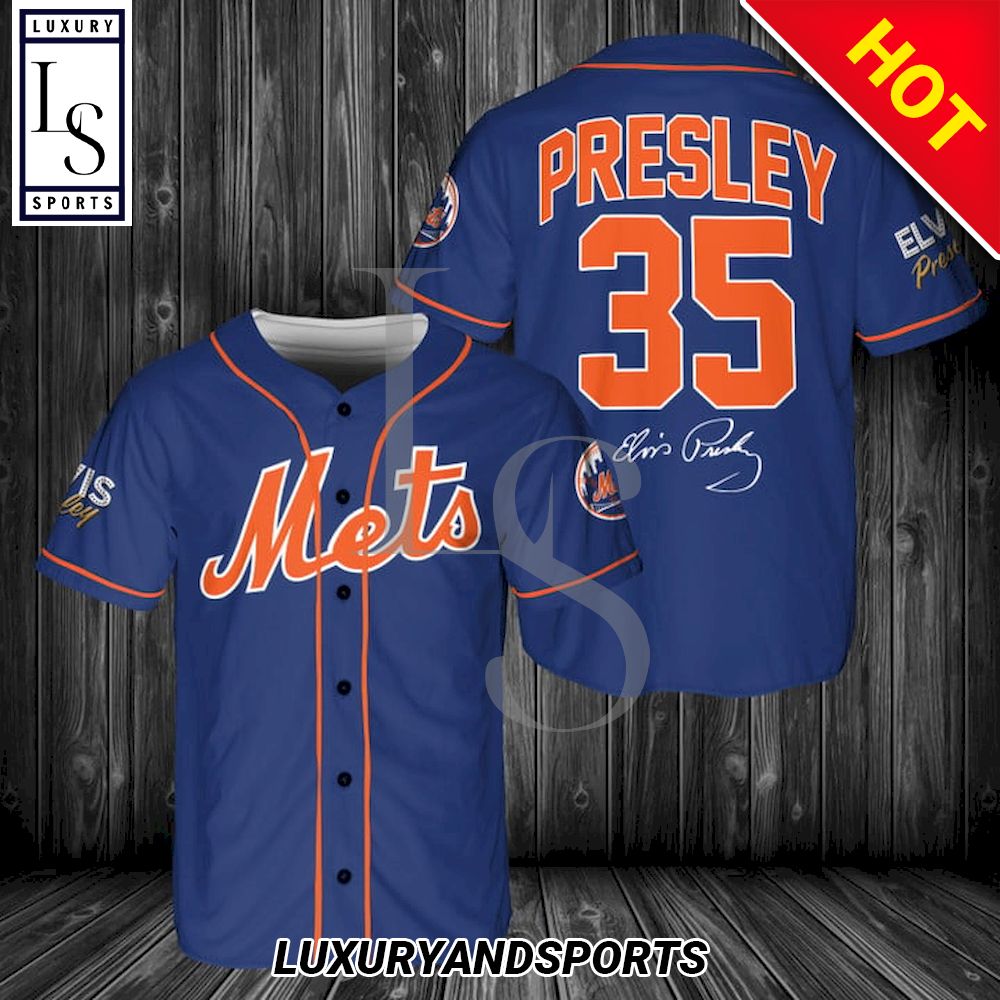 Elvis Presley feat New York Mets Baseball Jersey