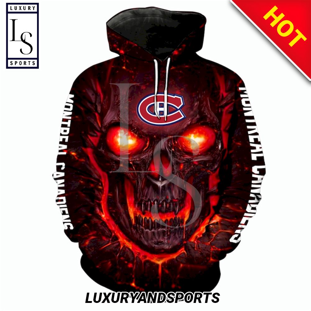 Montreal Canadiens Halloween Skull Devil NHL Hoodie D