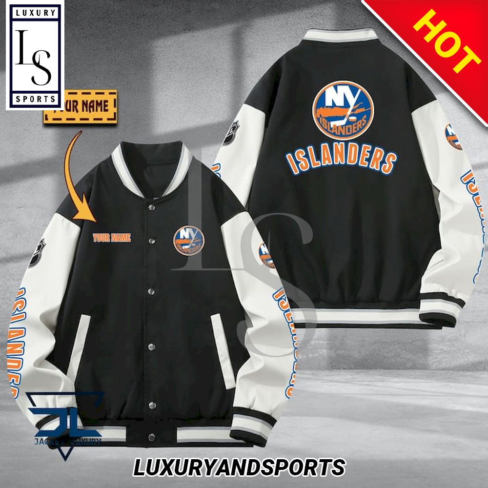 New York Islanders Custom Name NHL Baseball Jacket