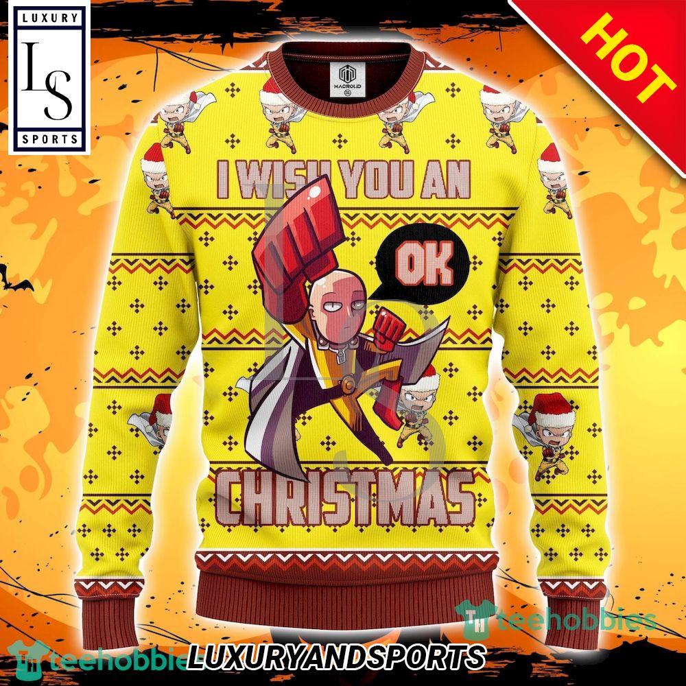 One Punch Man D Ugly Christmas Sweater