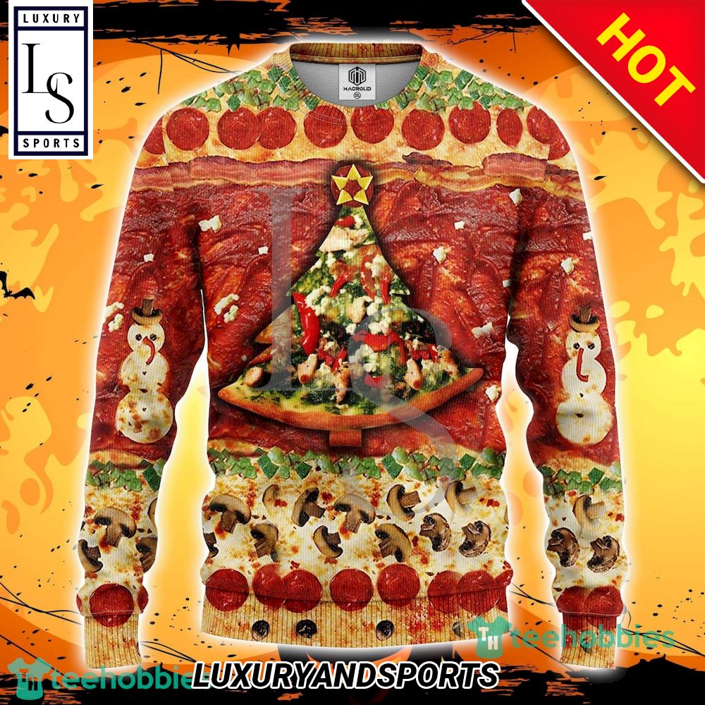 Pizza D Ugly Christmas Sweater Amazing Gift Men And Women Christmas Gift